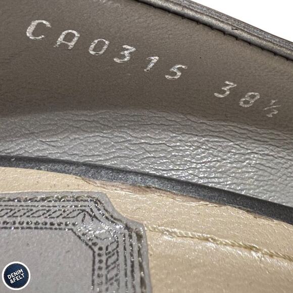 Christian Dior Cannage Block Heel Pumps 38.5 Silver Metallic Made in Italy - Picture 15 of 15